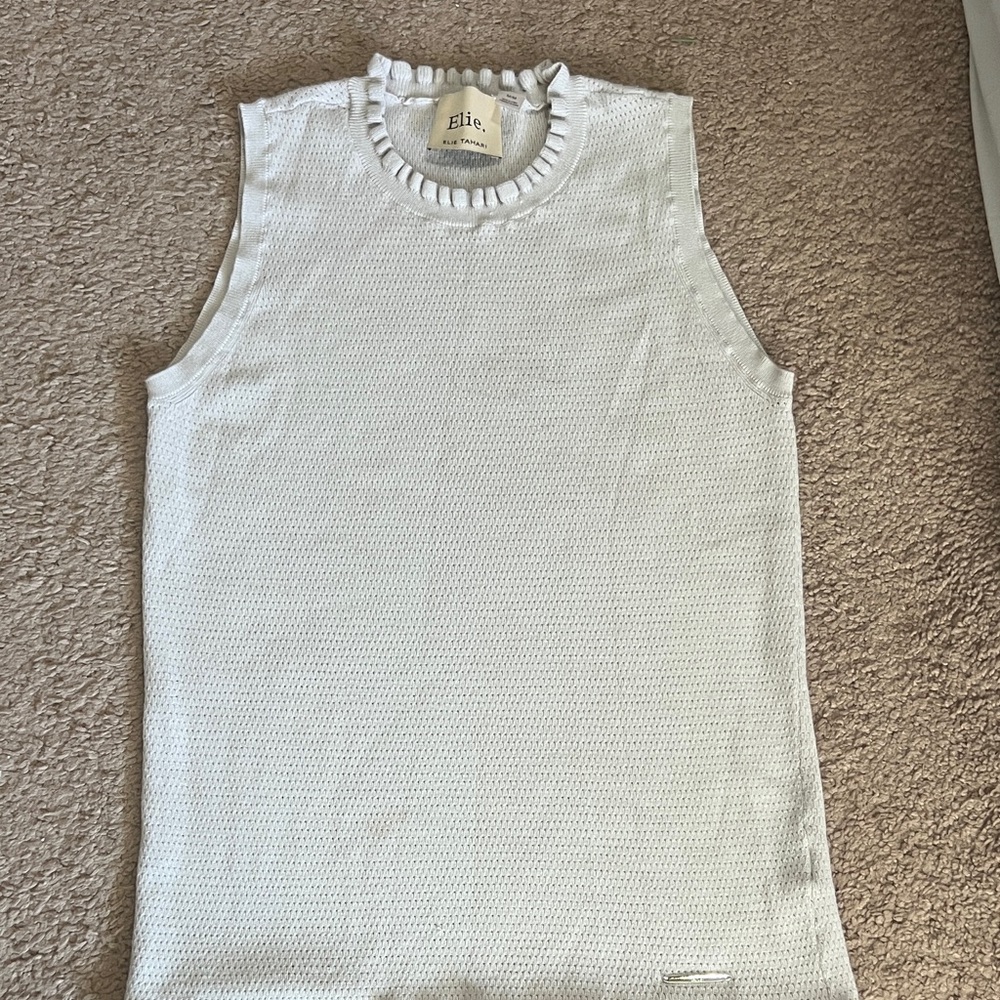 Elie Tahari Cream Knit Sweater